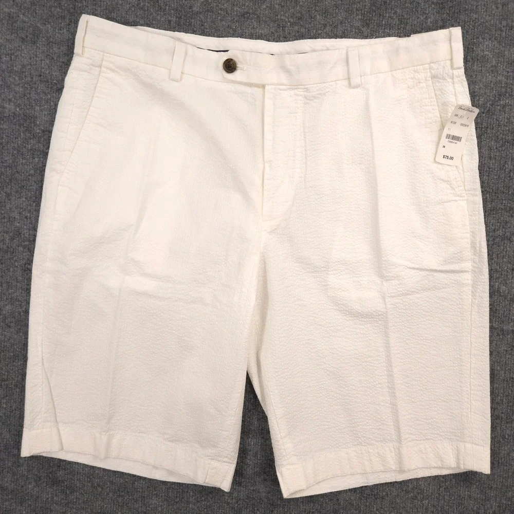 Brooks Brothers Genuine Seersucker Bermuda Shorts Mens 38 White 11